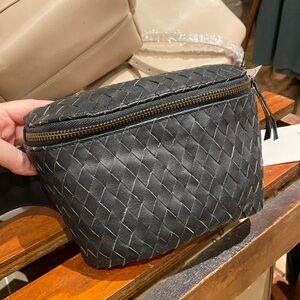 Elegant Black Woven Crossbody Bag